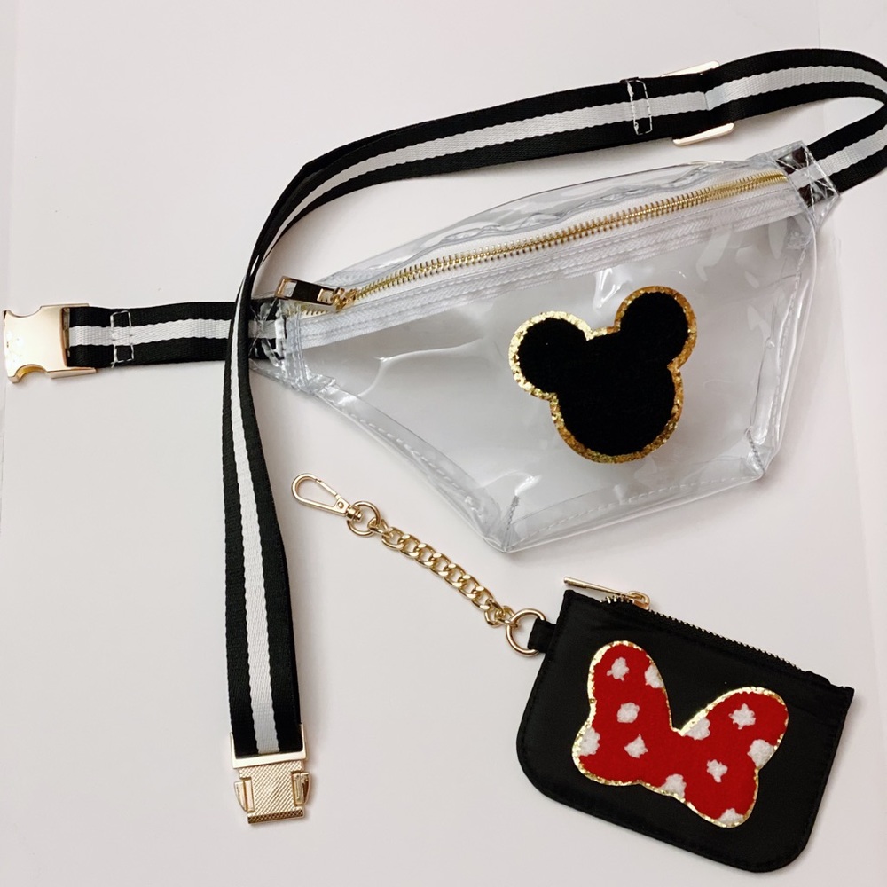 DISNEY clear Fanny Pack & Wristlet bundle!!